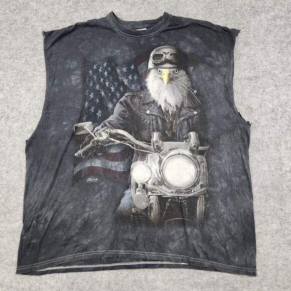 VTG The Mountain Mens 2XL Motorcycle American Eagle Tank Top Sleeveless T Shirt - Picture 3 of 10
